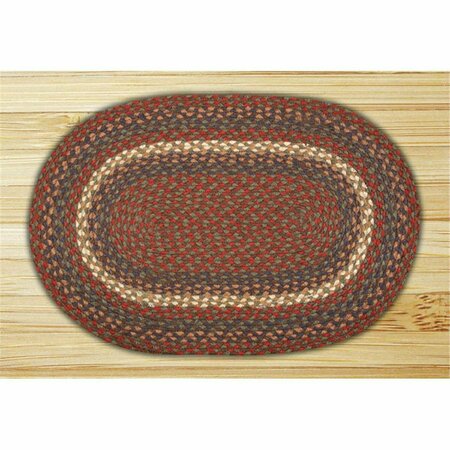 CAPITOL EARTH RUGS Burgundy-Gray Jute Braided Rug 13-040